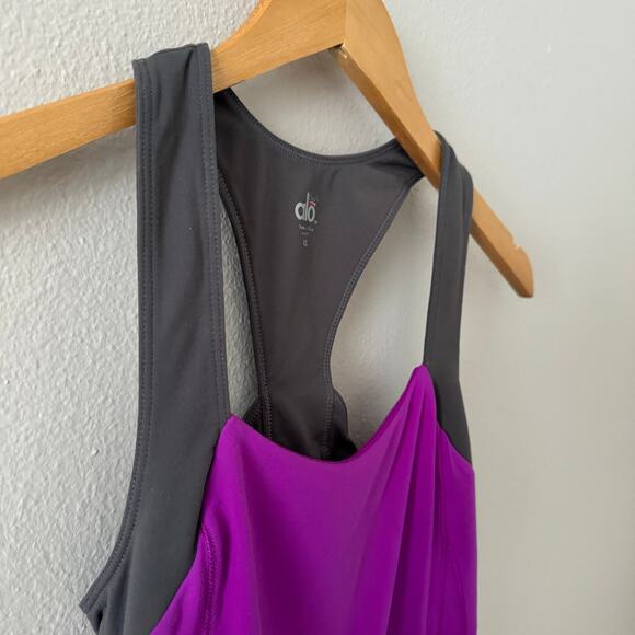 Alo Coolfit Racerback Tank Top Purple Gray Size XS - Picture 6 of 12